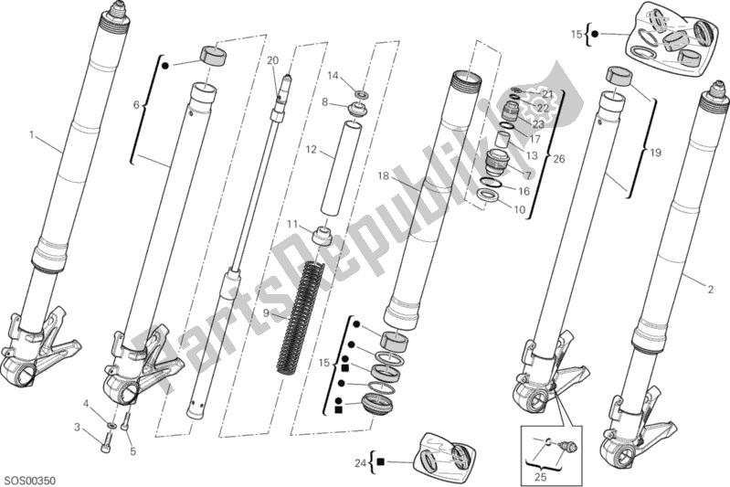 Toutes les pièces pour le Fourche Avant du Ducati Superbike 848 EVO Corse SE 2013